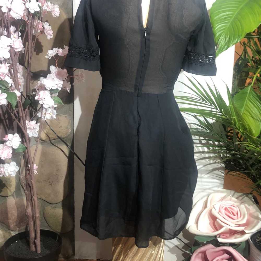 asos black short sleeve spring dress - image 3