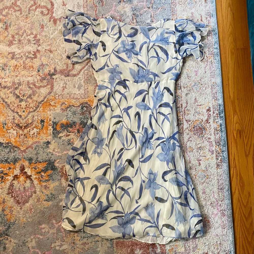 Vintage 90s white and blue floral maxi dress - image 7