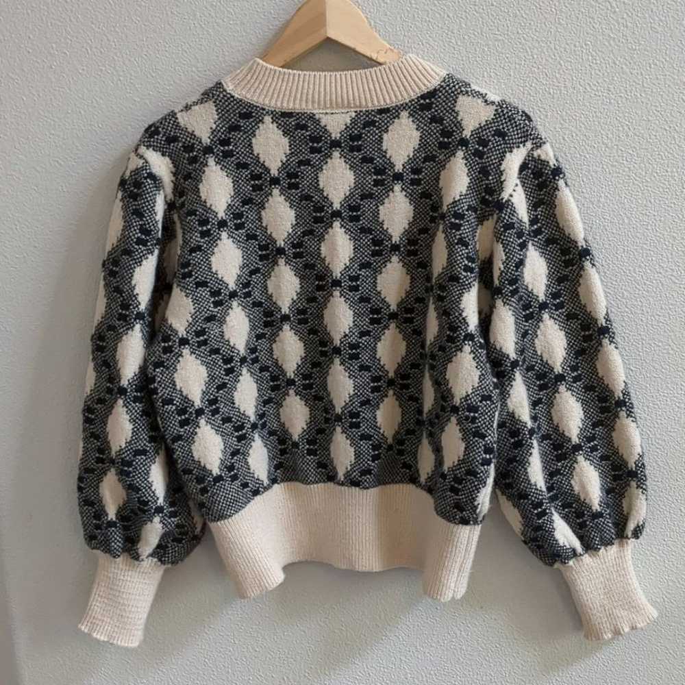 Vintage balloon sleeve geometric sweater. - image 4