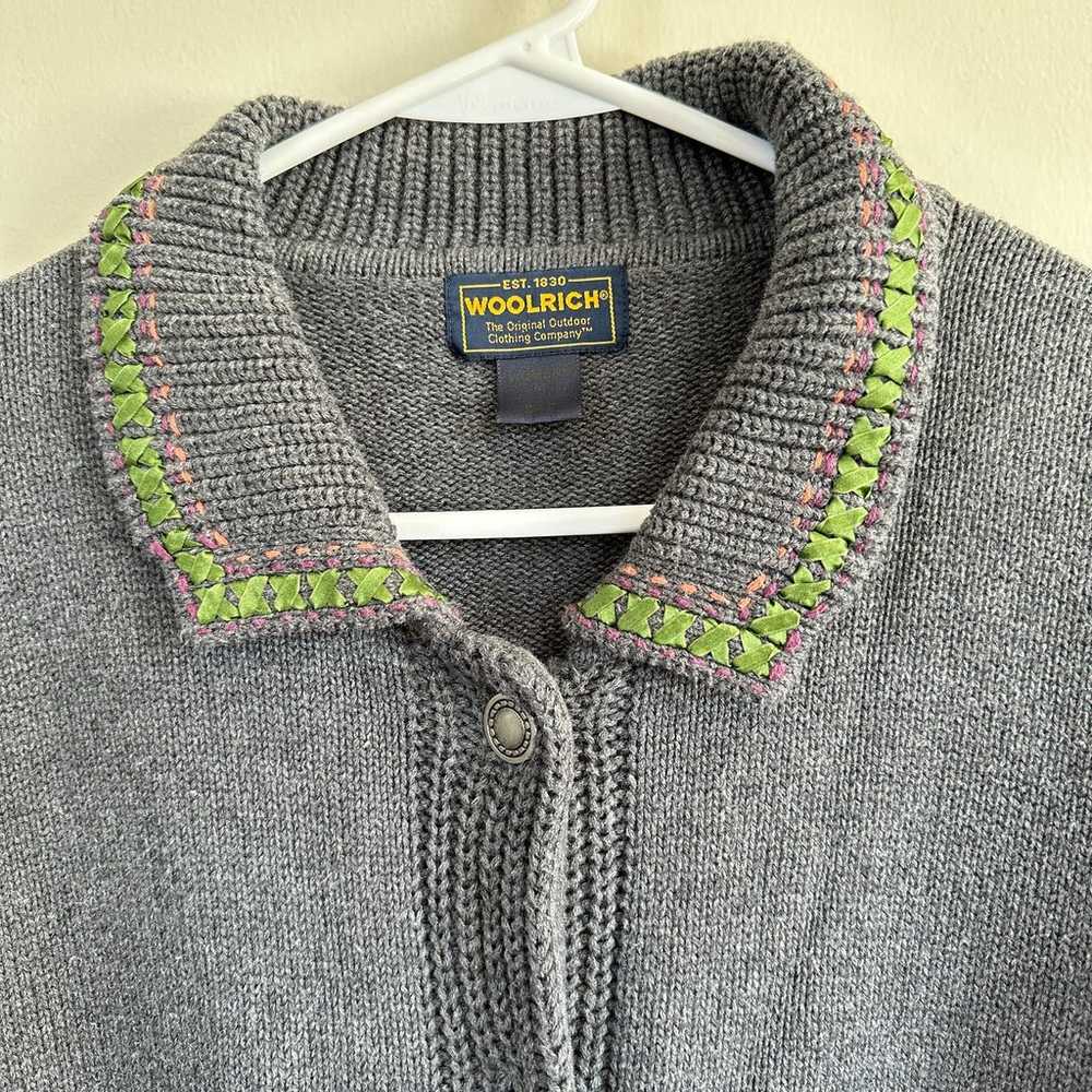 Woolrich Vintage Cardigan Sweater Button Front Em… - image 2