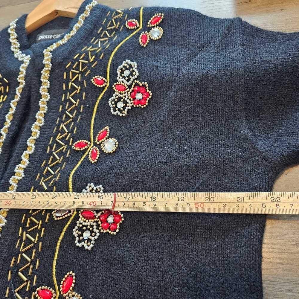 Vintage Pierre Cardin Sweater Womens Large 90s Bl… - image 11