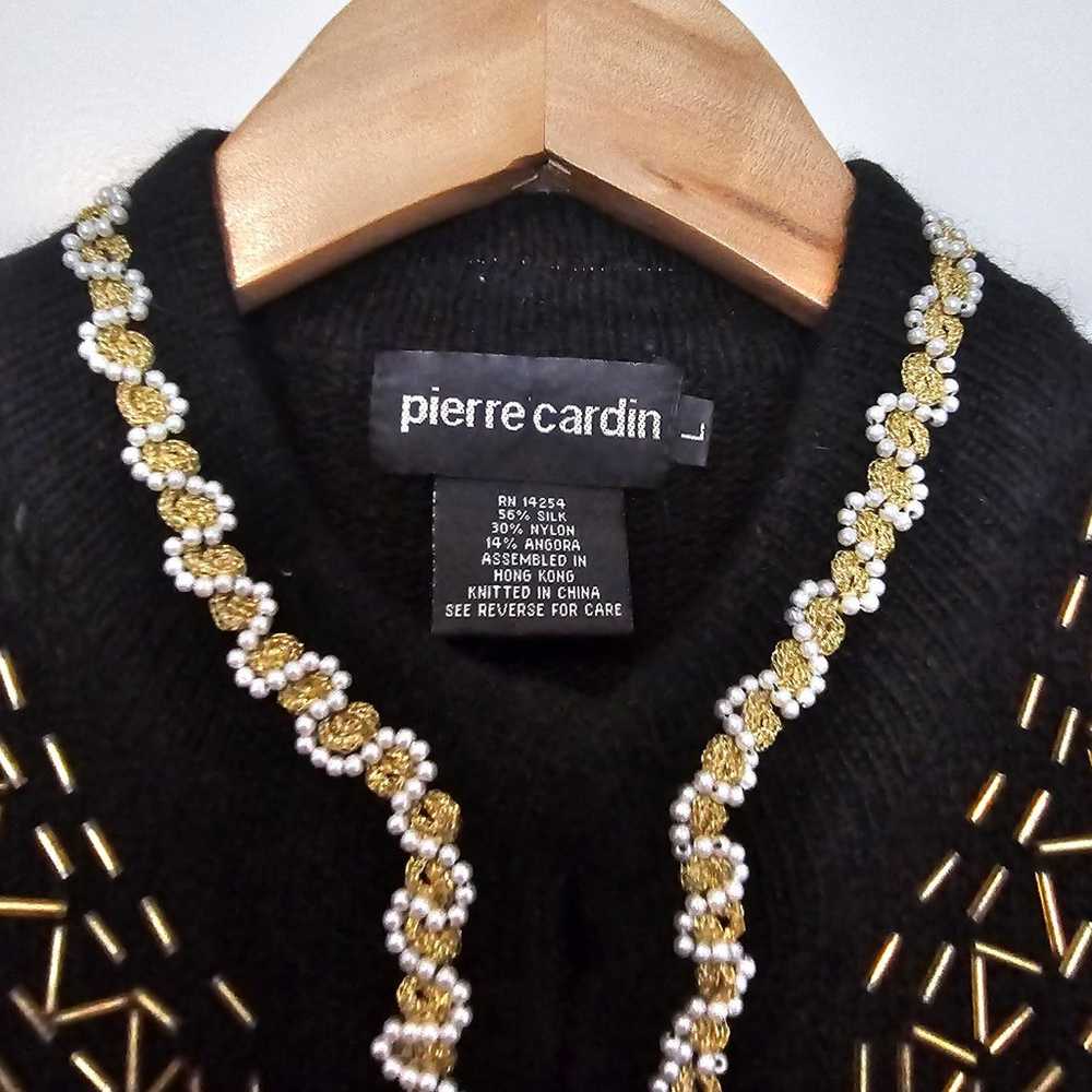 Vintage Pierre Cardin Sweater Womens Large 90s Bl… - image 3