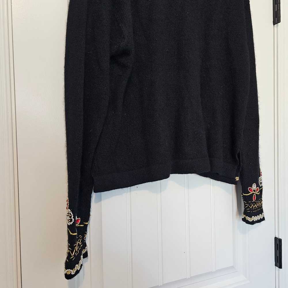 Vintage Pierre Cardin Sweater Womens Large 90s Bl… - image 7