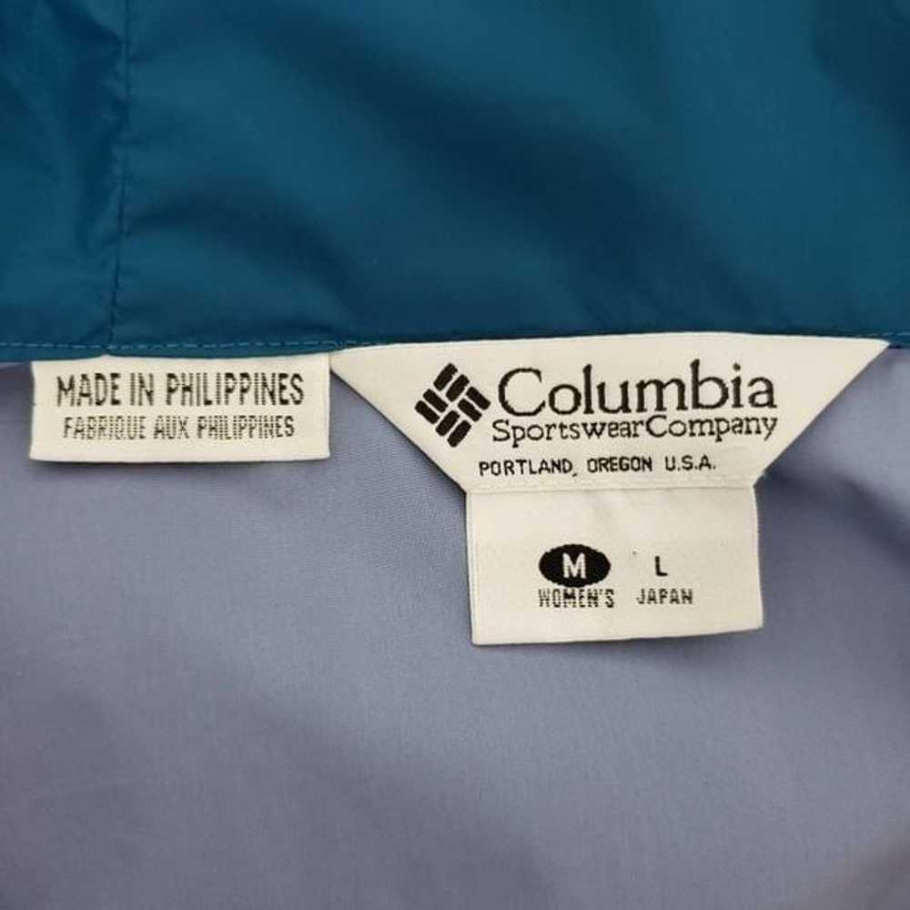 COLUMBIA Blue Colorblock Hooded Windbreaker Full … - image 11