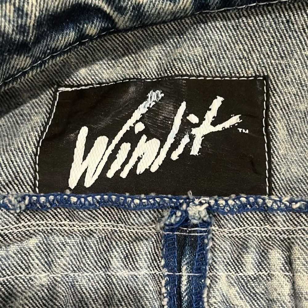 Vintage Winlit Acid Washed Denim Jacket Leather F… - image 11