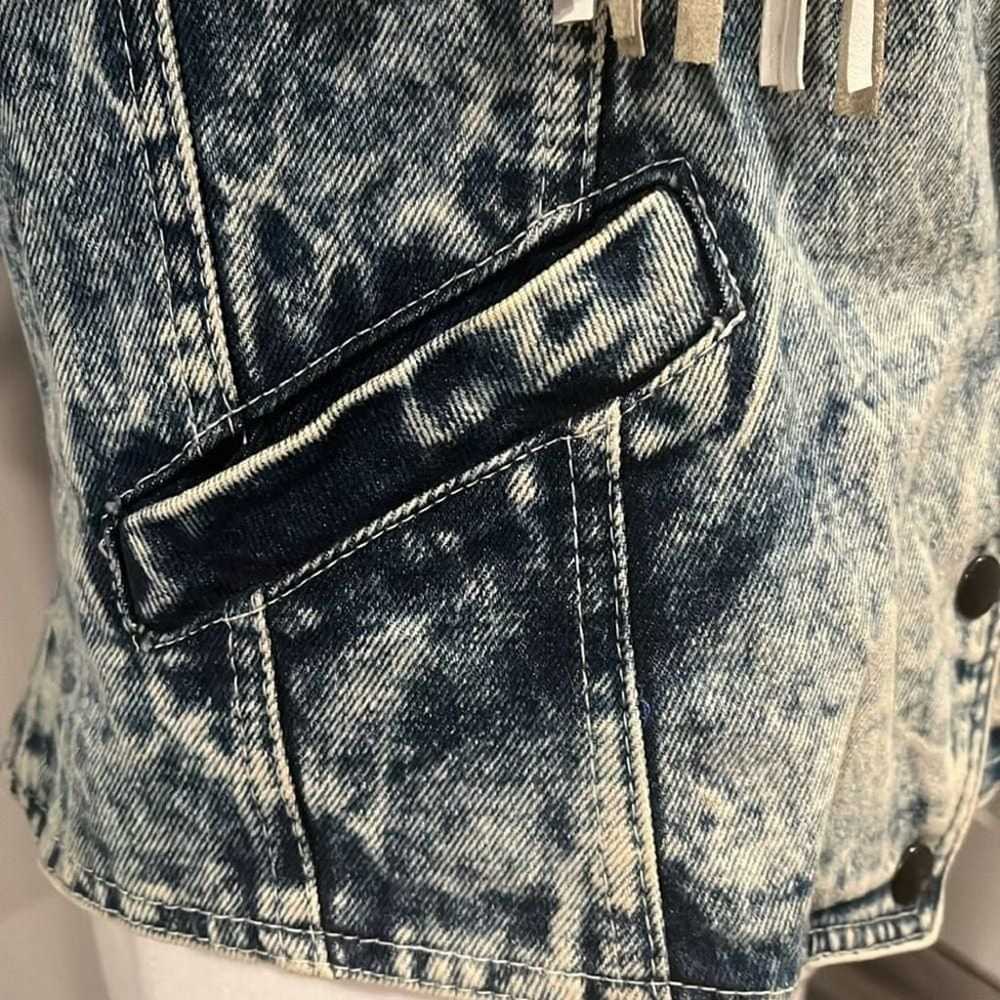 Vintage Winlit Acid Washed Denim Jacket Leather F… - image 6