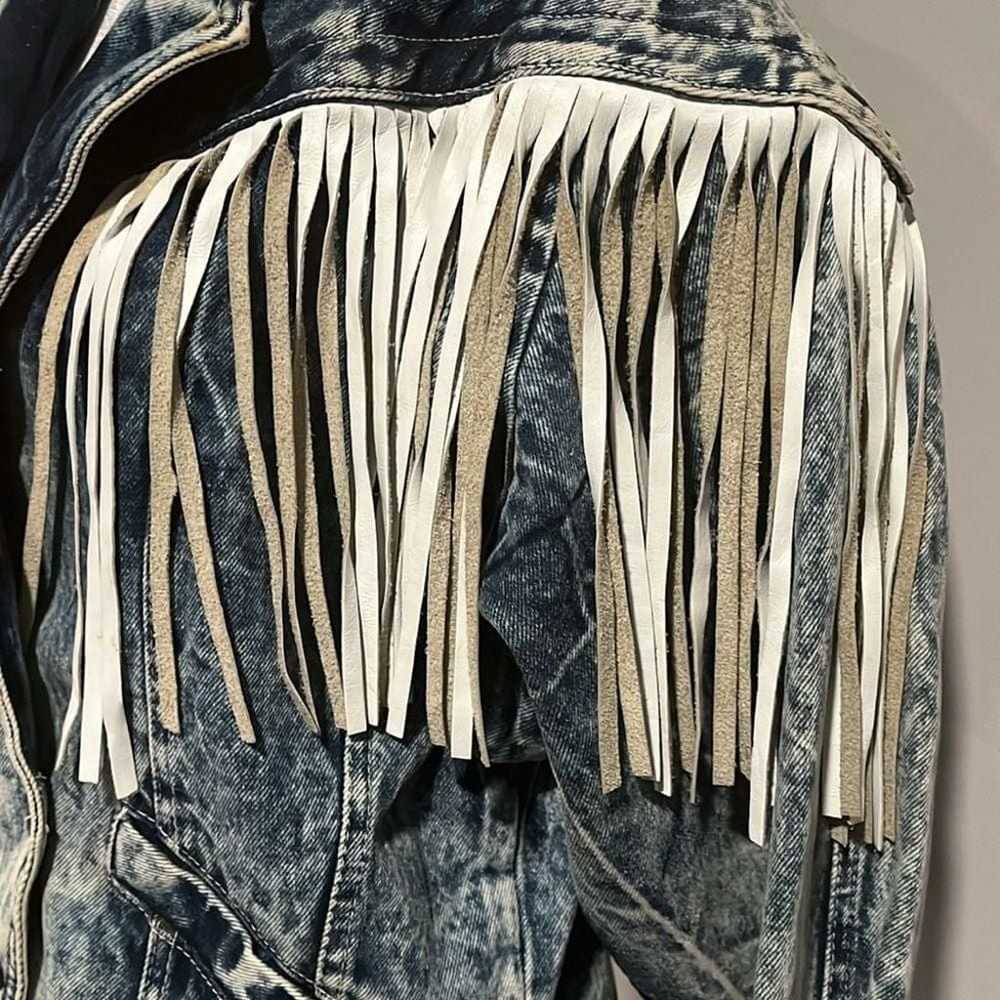 Vintage Winlit Acid Washed Denim Jacket Leather F… - image 8