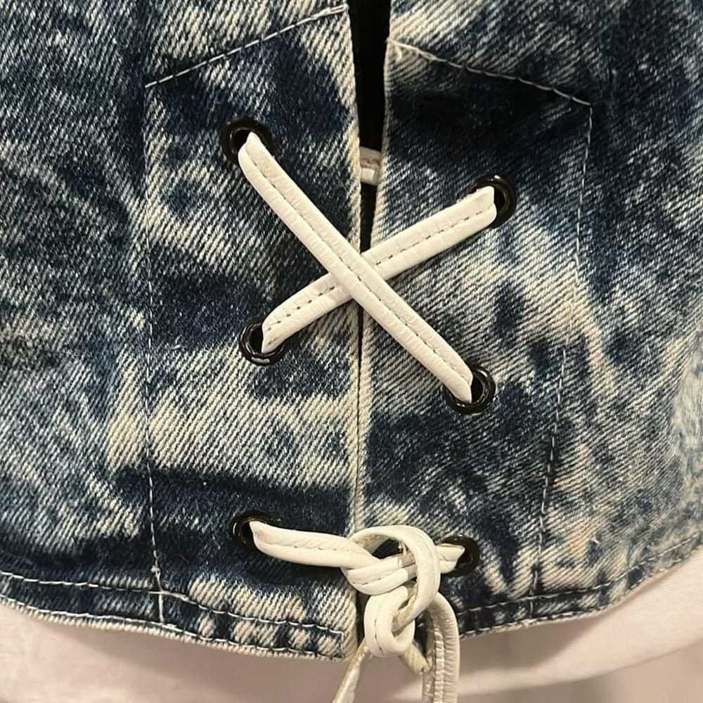 Vintage Winlit Acid Washed Denim Jacket Leather F… - image 9