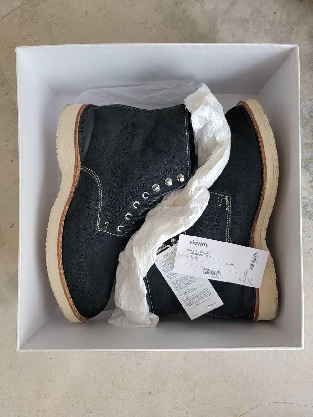 Visvim Virgil Boots Folk Black Suede - image 7