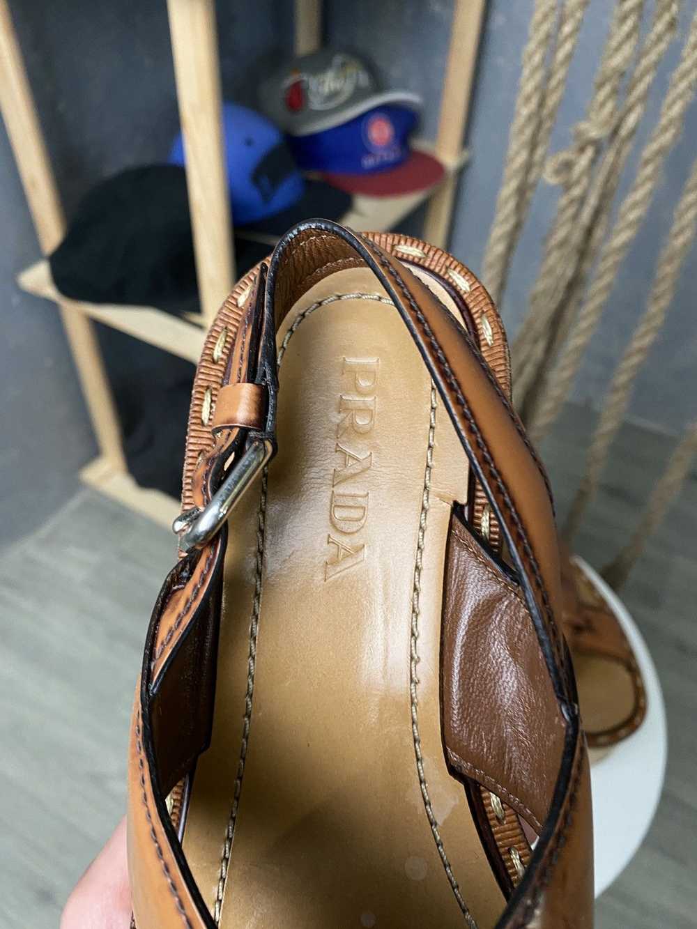 Prada × Streetwear × Vintage PRADA Wedge Leather … - image 8