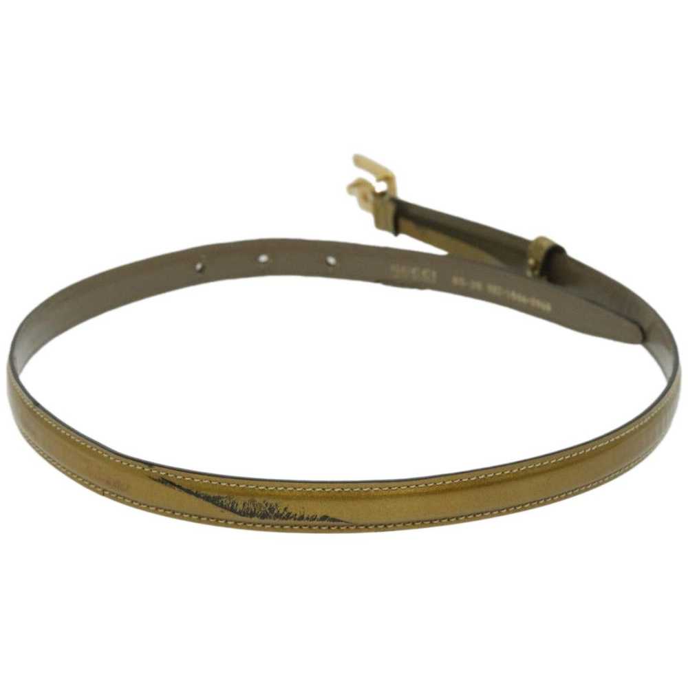 Gucci GUCCI Belt Leather 30.3"" Gold Tone 65 26 0… - image 3