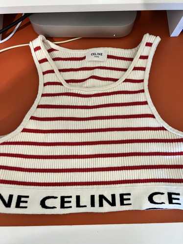 CELINE STRIPED MESH SPORTS BRA outlets