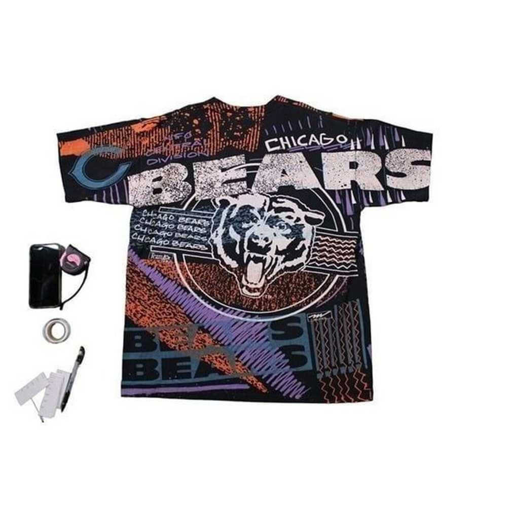 Vintage NFL Chicago Bears AOP Tee Shirt Black/Mul… - image 2