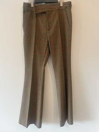 Gucci Pleated flared check pants
