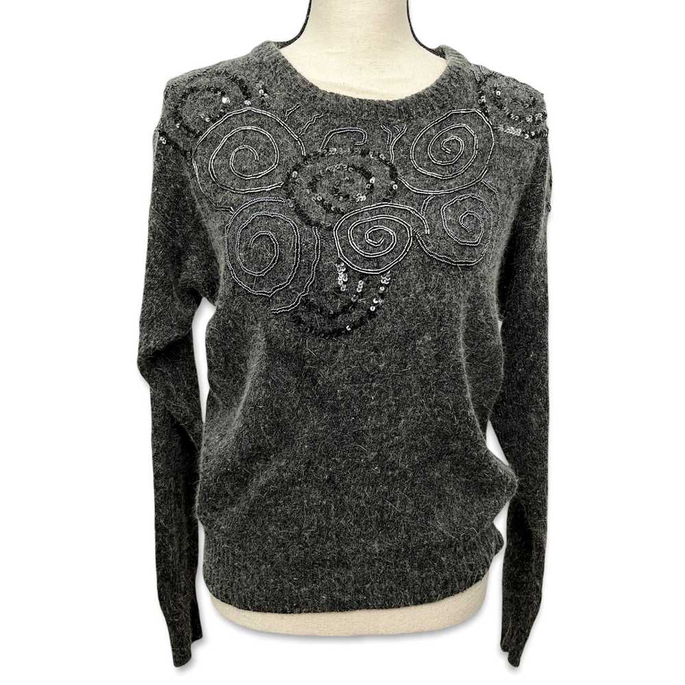 Vintage Vintage Raoul Gray Silk Angora Sweater Sz… - image 1