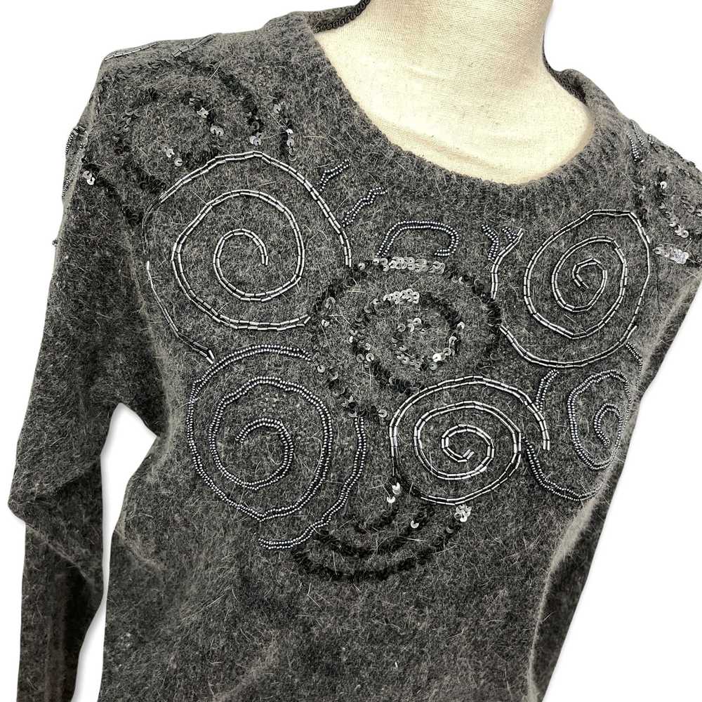Vintage Vintage Raoul Gray Silk Angora Sweater Sz… - image 2