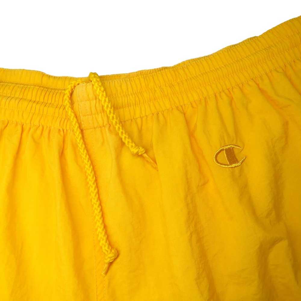 1990s Vintage Champion Yellow Basketball Shorts A… - image 3