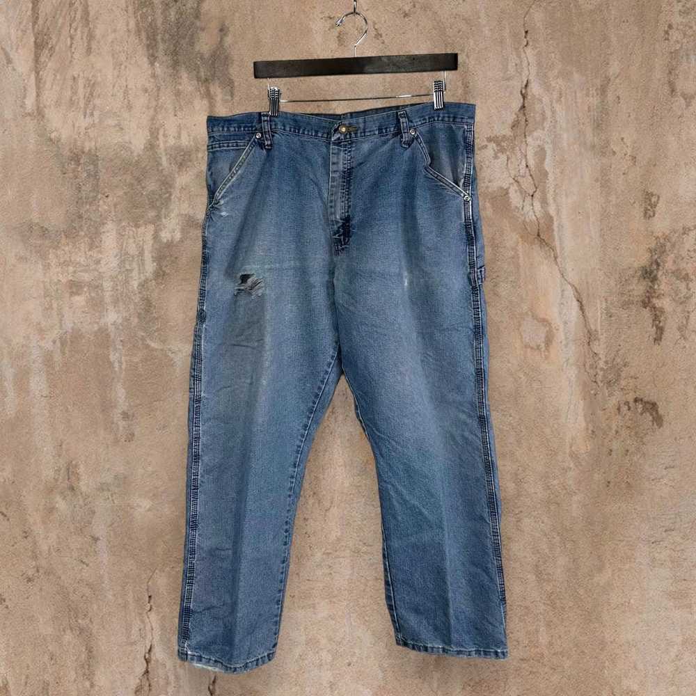Wrangler Carpenter Jeans Baggy Fit Light Wash Wor… - image 3