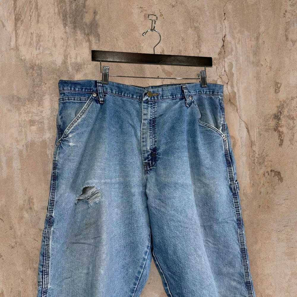 Wrangler Carpenter Jeans Baggy Fit Light Wash Wor… - image 4