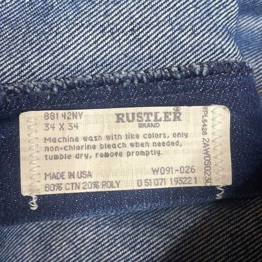 Vintage mens Rustler Straight Leg Jeans 34 x 34 - image 4
