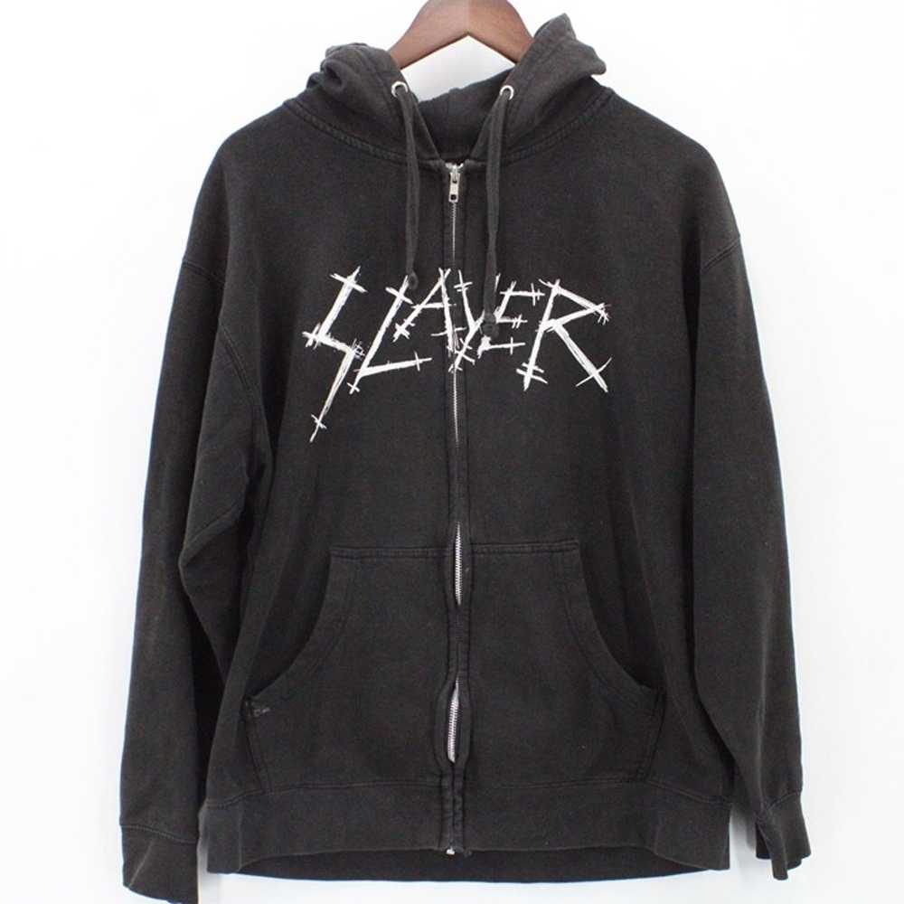 Vintage Slayer Hoodie Sweatshirt Mens Black Full … - image 1