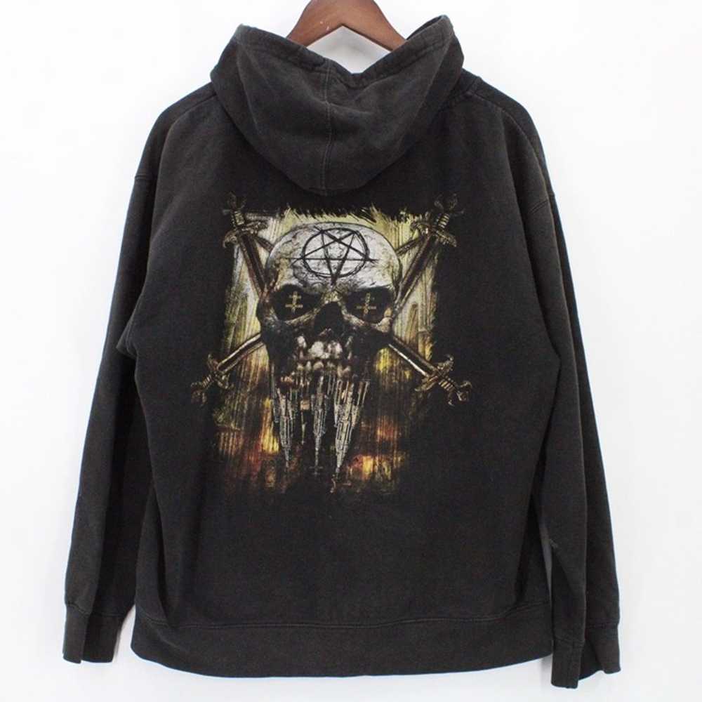 Vintage Slayer Hoodie Sweatshirt Mens Black Full … - image 2