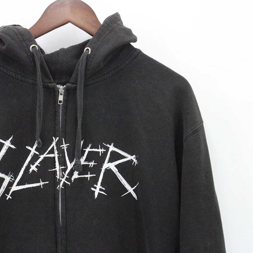 Vintage Slayer Hoodie Sweatshirt Mens Black Full … - image 3