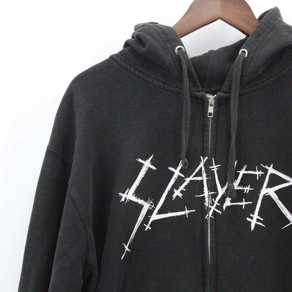 Vintage Slayer Hoodie Sweatshirt Mens Black Full … - image 4