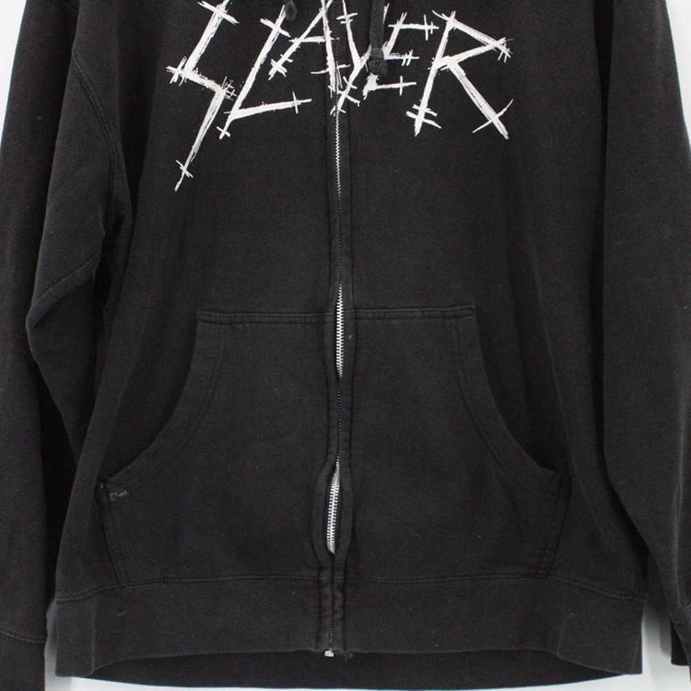 Vintage Slayer Hoodie Sweatshirt Mens Black Full … - image 5