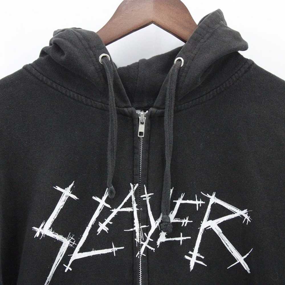 Vintage Slayer Hoodie Sweatshirt Mens Black Full … - image 6