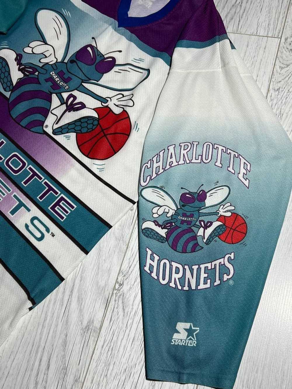 NBA × Starter Vtg Rare NBA Charlotte Hornets Star… - image 10