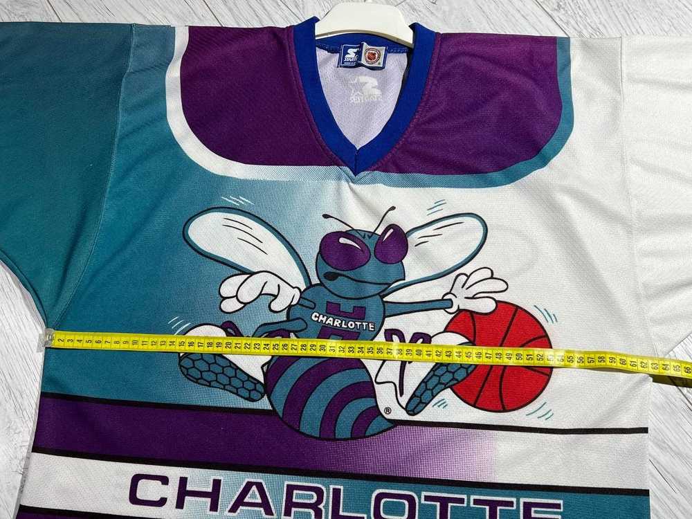 NBA × Starter Vtg Rare NBA Charlotte Hornets Star… - image 11