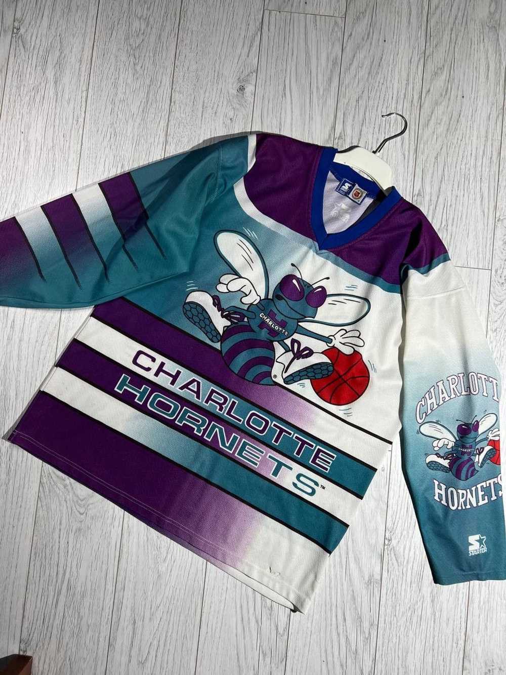 NBA × Starter Vtg Rare NBA Charlotte Hornets Star… - image 7