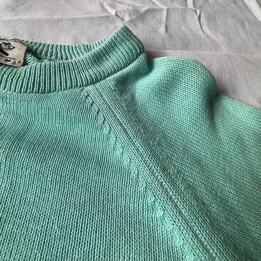 Vintage The Fox Sweater JCPenney Mens M Mint Gree… - image 2