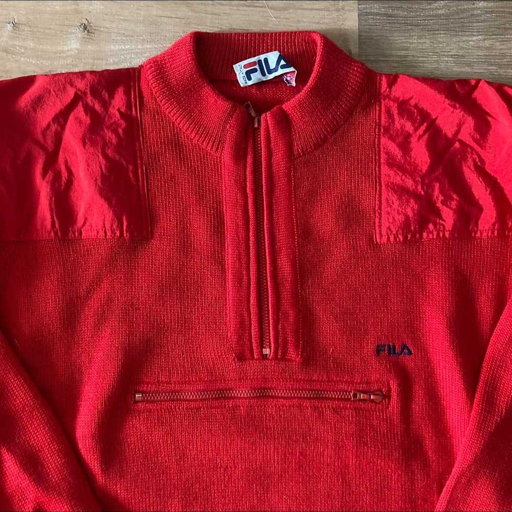 Vintage FILA wool Pullover Red size L - image 2