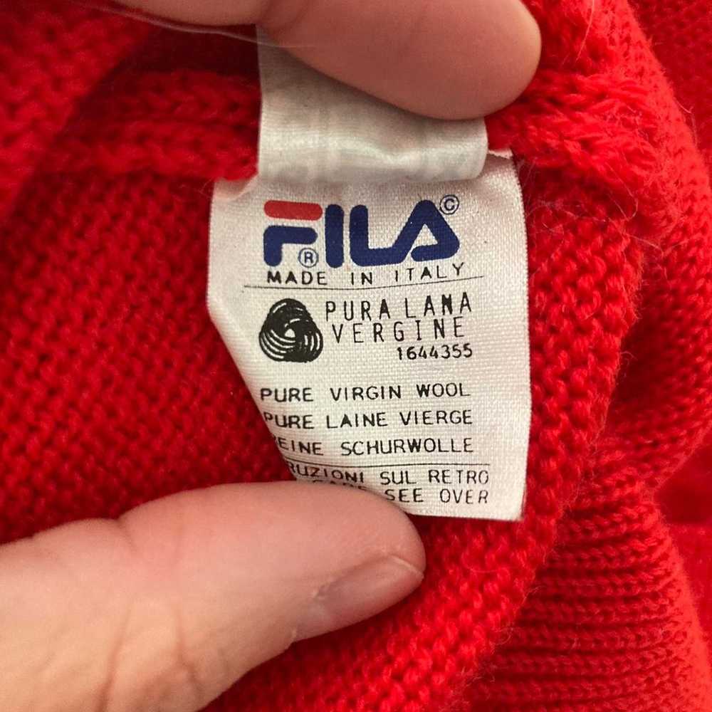 Vintage FILA wool Pullover Red size L - image 5