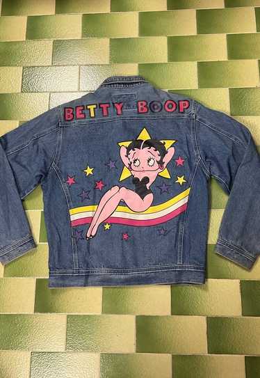 Vintage Betty Boop Denim Jeans Buttoned Jacket Si… - image 1