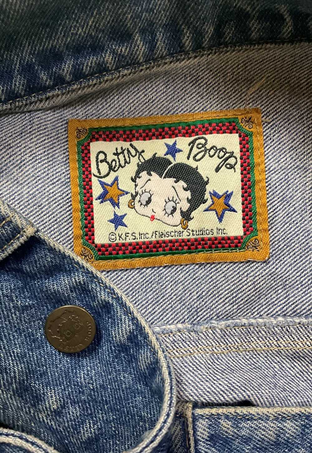 Vintage Betty Boop Denim Jeans Buttoned Jacket Si… - image 3