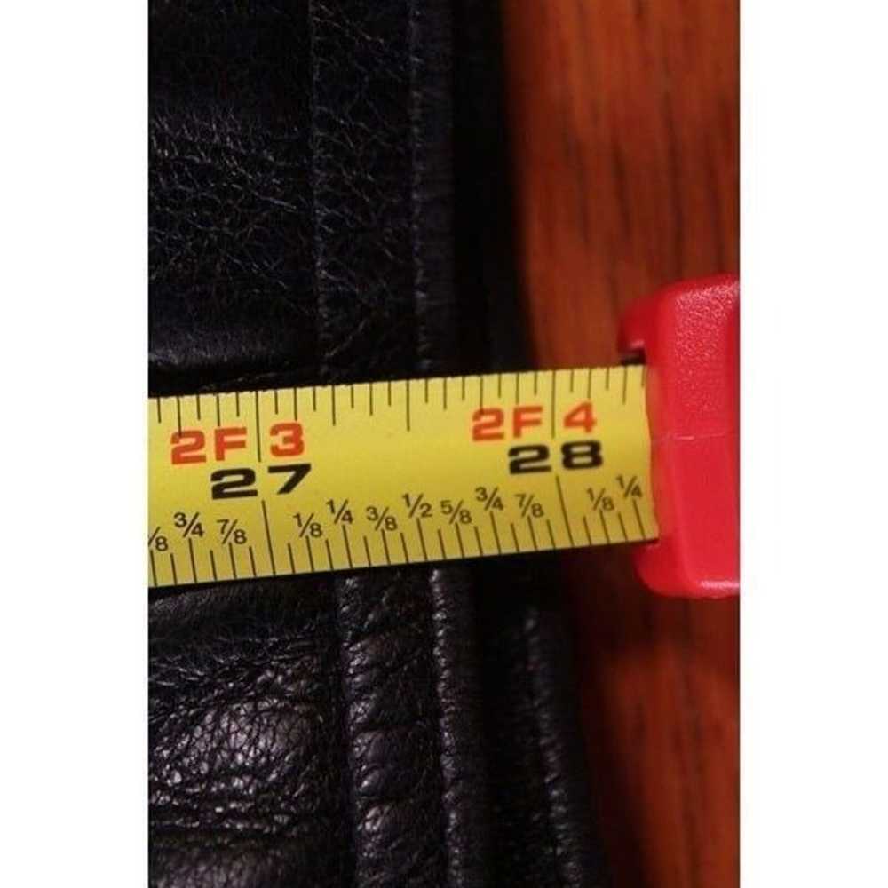Vintage Leather Jacket Full Zip Collared Large Bl… - image 4