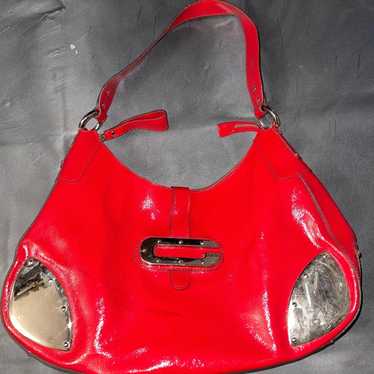 Y2K GUESS Patent Leather Shoulder Bag Vintage 200… - image 1