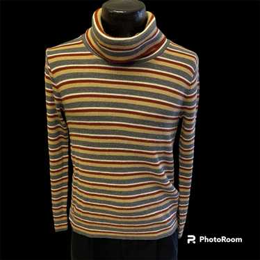 Sears 60’s Sears MOD Beige Maroon Stripe Sweater D