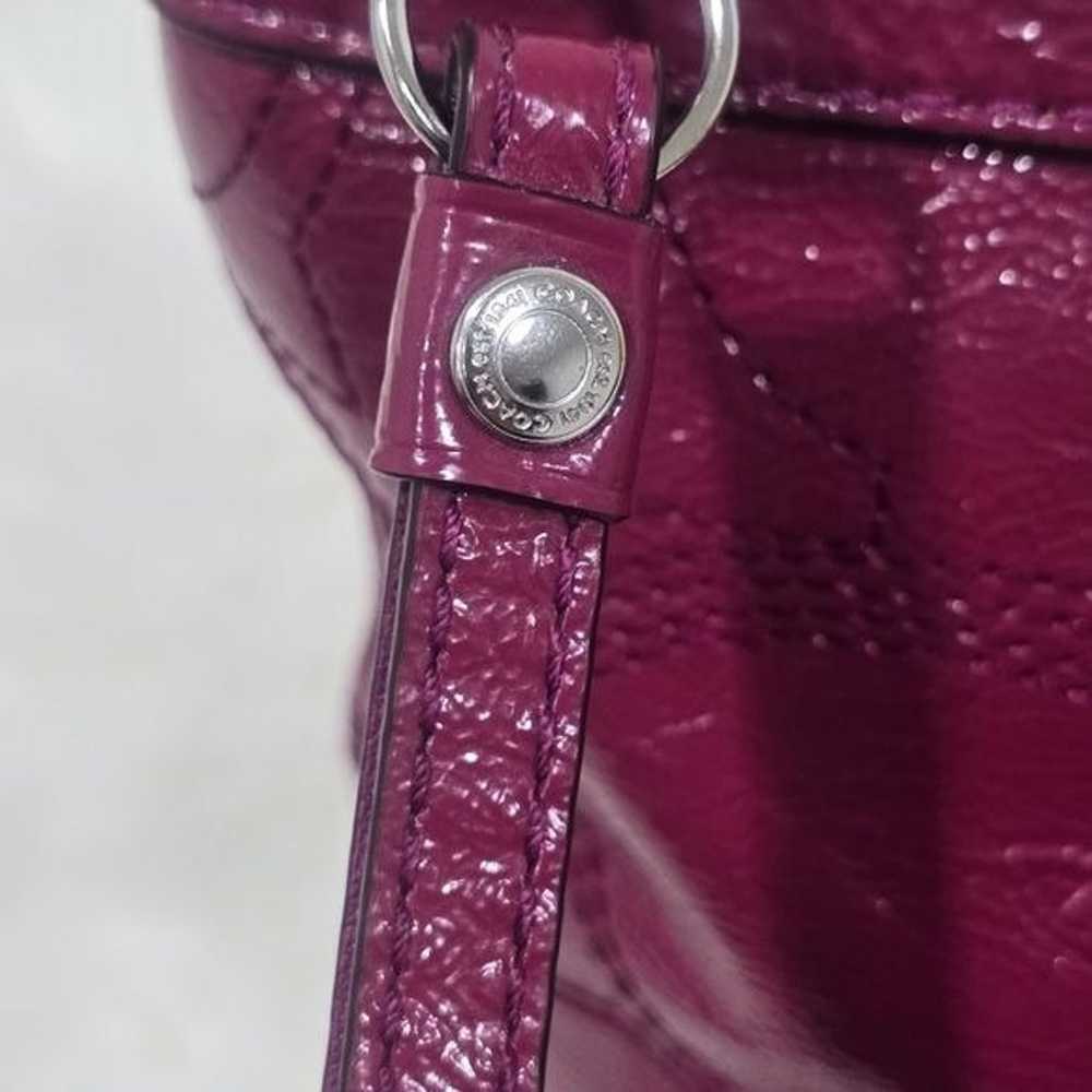 Coach Signature Patent Leather Zipped Bag. - image 6