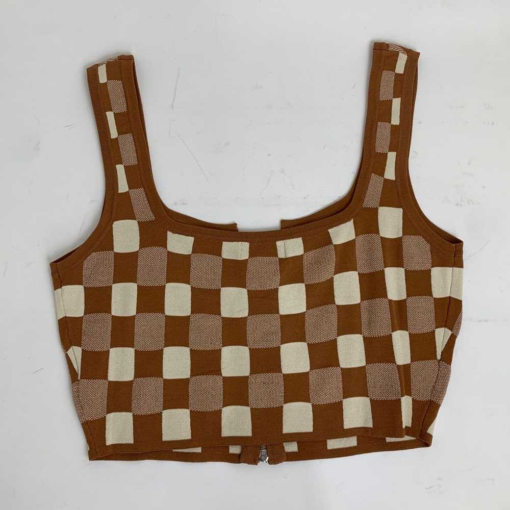 Other M - Urban Revivo Checkered Zip Up Cropped T… - image 3
