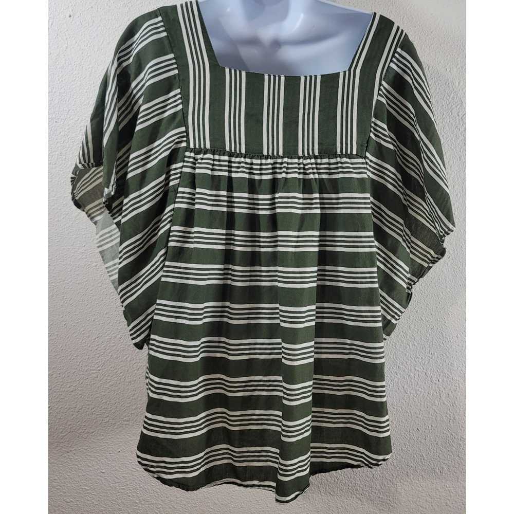 Other Time & Tru Green White Stripe Flowy Sleeves… - image 3