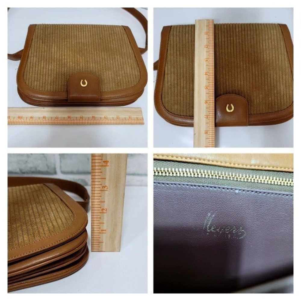 Vintage 60s 70s Meyers Suede Ribbed Brown Leather… - image 10