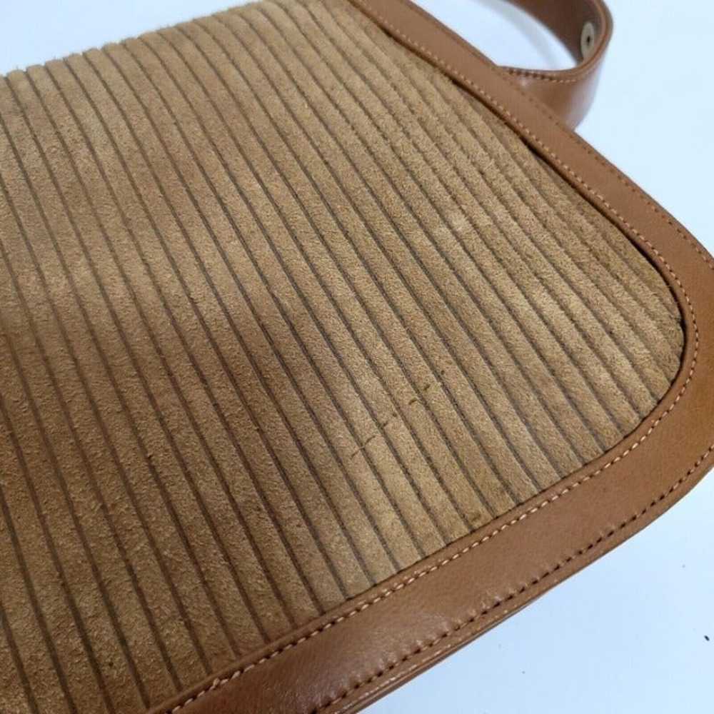 Vintage 60s 70s Meyers Suede Ribbed Brown Leather… - image 9