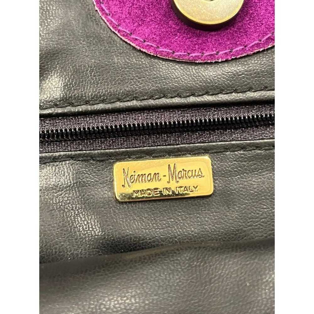 Neiman Marcus Purple Suede/Leather Messenger Bag … - image 10