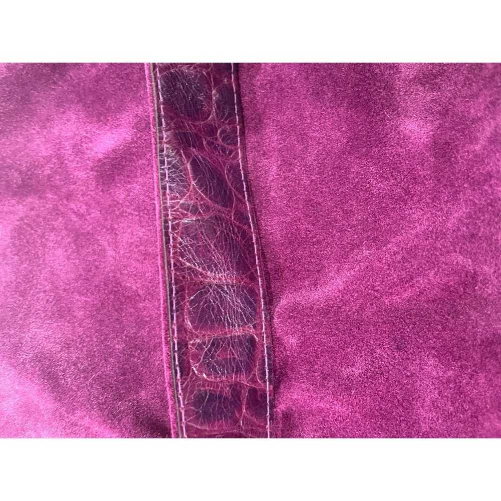 Neiman Marcus Purple Suede/Leather Messenger Bag … - image 8
