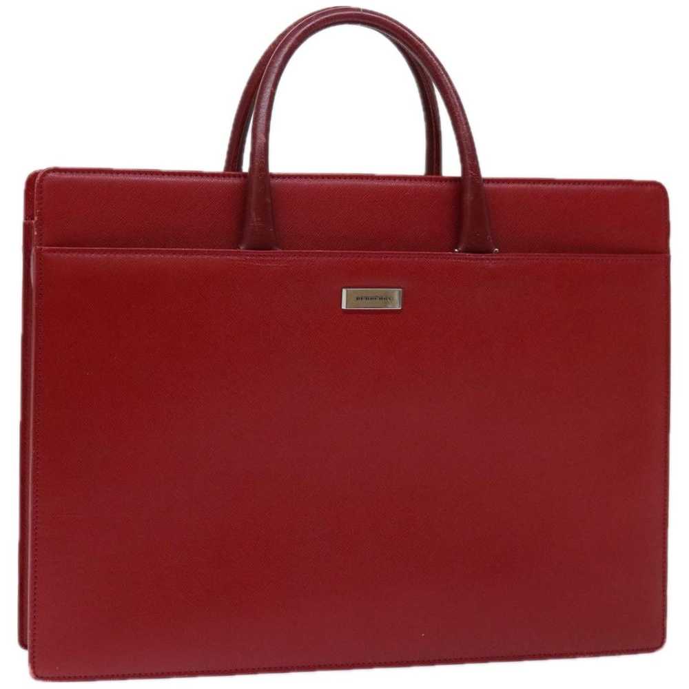 Burberry BURBERRY Hand Bag Safiano leather Red Au… - image 1