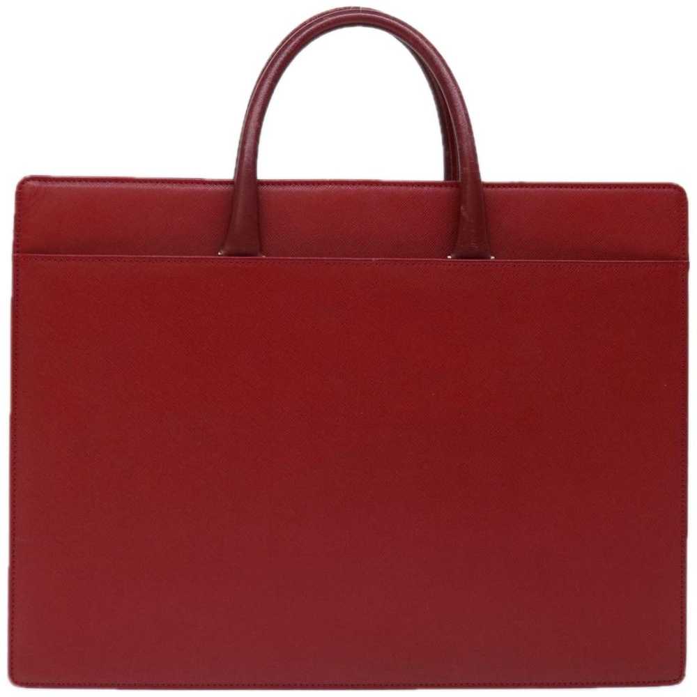 Burberry BURBERRY Hand Bag Safiano leather Red Au… - image 2
